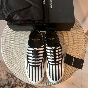 Ysl Striped Sneaker NWT (Womens 38 1/2)